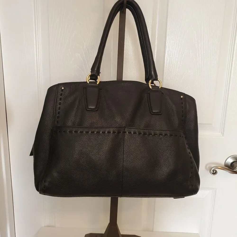 Cole Haan Black Pebble Leather Satchel
